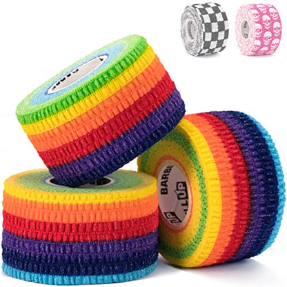 Professional Weight Lifting Thumb Tape - Protects Finger Tape, Adhesive for Powerlifting, Yoga & Gym, Hand Grip Support for Weightlifting, Deadlift, Barbell Hook Grip - color: RAINBOW