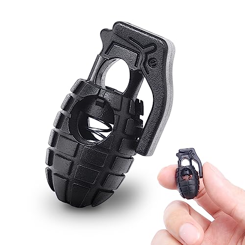 CooBigo Plastic Cord Locks for Paracord Drawstring Clip, Spring Toggle Cord Stopper Sweatpant Hat Gloves Hoodie String Lock - color: 03-20pcs Black