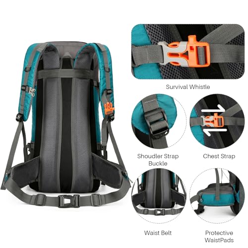 OKYUK 70L Hiking Backpack, Camping Hiking Back Pack, Water Resistant Lightweight Mountain Climbing Bag, Outdoor Camping Sport Daypack with Rain Cover, for Travel, Touring, Cycling (Green, 70L) - color: Green