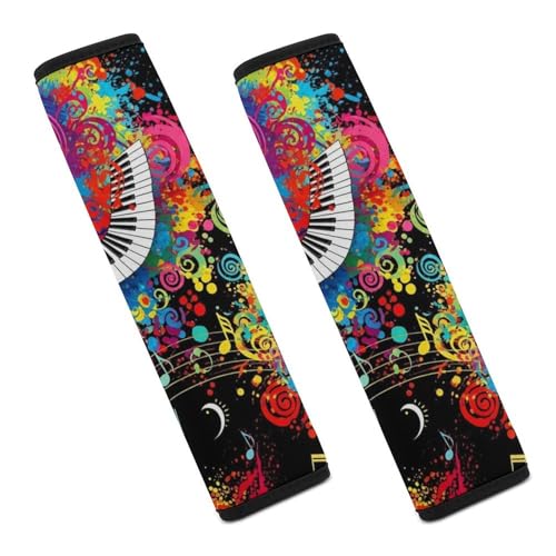 2PCS Universal Soft and Comfortable Seat Belt Cover for Elderly Support, Most Cars, Piano Music Guitars Shoulder Protector, Comfortable Driving - color: Pattern 1117