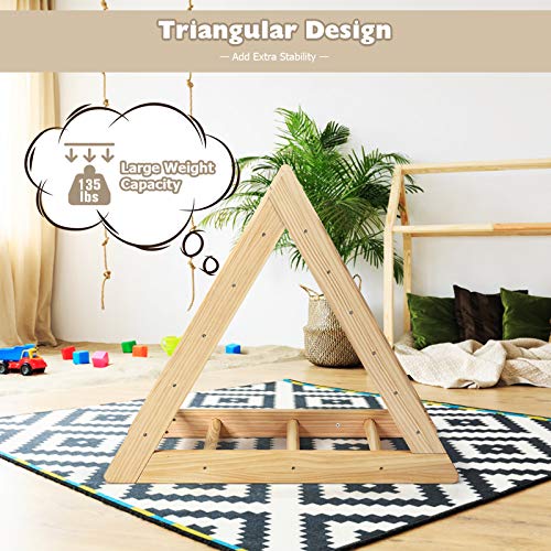 GLACER Wooden Climbing Triangle Ladder, Toddler Triangle Climber with 3 Different Climbing Ladders for Kids 3 Years Old+, Indoor Playful Climbers to Develop Strength, Balance and Motor Skills