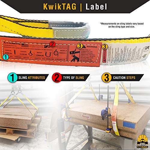 KwikSafety - Charlotte, NC - Mighty Sumo 1”x 20’ Poly Web Sling Lifting Strap Construction ASME OSHA / 3200lbs Vertical 2550lbs Choker 6400lbs Basket/Rigging Moving Towing Hoisting Gear - size: 1"x20' | 3200 lbs