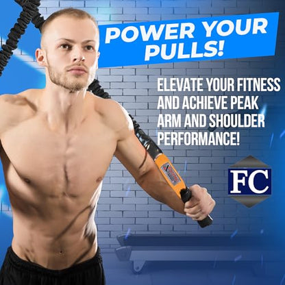 X-Over Arm & Shoulder Training Resistance Bands for Home Exercise & Upper Body Workouts, Portable Gym Equipment for Strength, Rehabilitation & Stretching for Men & Women - 7lb Very Light