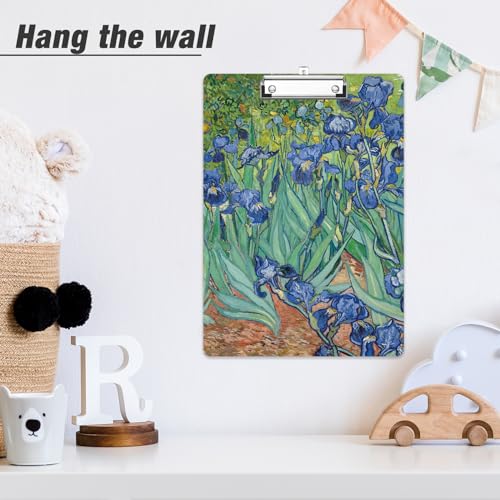 Rimilak Wood Clipboard, 8.5x11 Hardboard Clip Board, Blue Flower | Fun Design, Cute Custom Pattern, 9 x 12.5 in Letter Size for Classroom, Teachers, Kid, Woman, School & Office Supply - color: Blue Flower