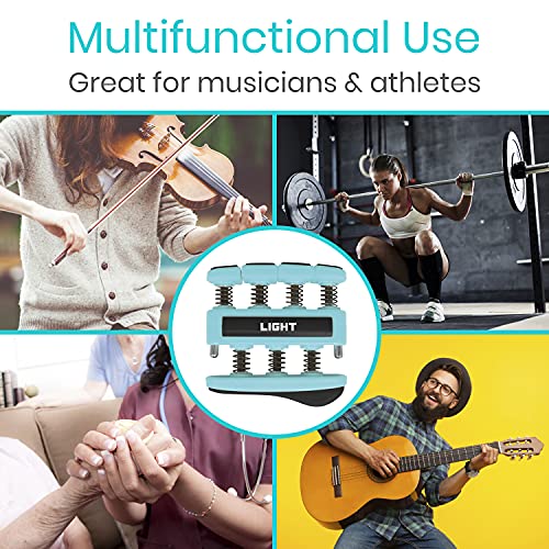 Finger Strengthener by Vive (3 Pack) Hand Grip Equipment for Guitar, Musicians, Rock Climbing & Therapy - Gripper with Exercise Guide for Strengthening Muscles | Musicians, Rock Climbing & Therapy - Gripper with Exercise Guide for Strengthening Muscles