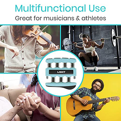 Finger Strengthener by Vive (3 Pack) Hand Grip Equipment for Guitar, Musicians, Rock Climbing & Therapy - Gripper with Exercise Guide for Strengthening Muscles | Musicians, Rock Climbing & Therapy - Gripper with Exercise Guide for Strengthening Muscles