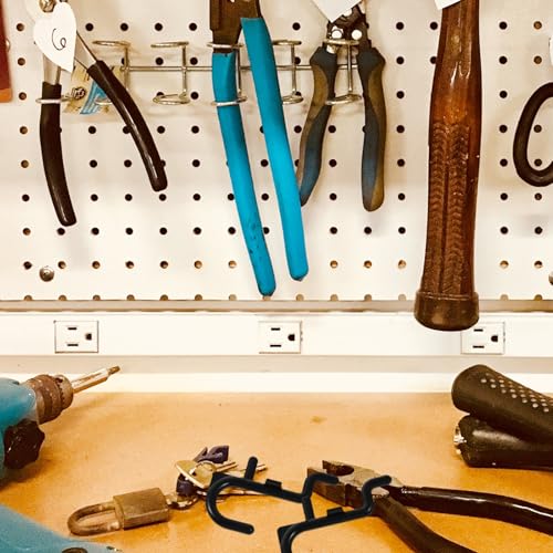Mobestech 20pcs Plastic Pegboard Hooks for Hanging Tools, Universal Peg Board Hangers for Garage and Workshop Storage, Sturdy Shelving Hooks for Wall Hanging Boards