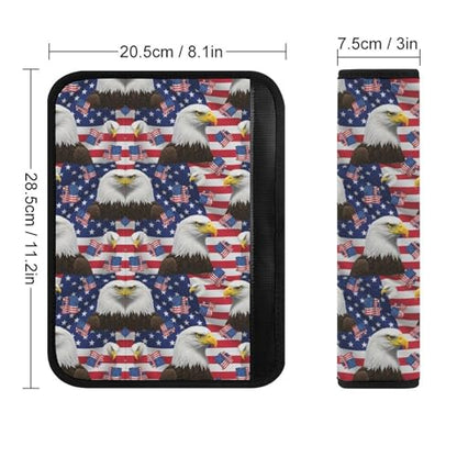 2 Pack Soft Padded Seat Belt Cover for Girls and Boys, All Vehicles, USA Flag Eagle Harness Pads Strap, Anti-Slip Pad - color: Pattern 554