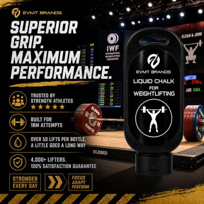 Liquid Chalk, Mess Free Gym Chalk for Weightlifting, Gymnastics, Rock Climbing, Dancing. Sweat Resistant and Long Lasting for Stronger Grip. - color: B2-2pk Lf