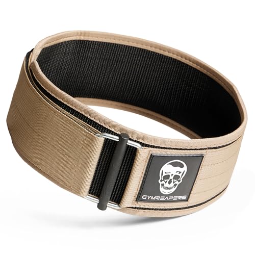Gymreapers Quick Locking Weight Lifting Belt for Men Gym Belt for Powerlifting Deadlift Belt with 4 Inch Neoprene Metal Buckle Back Support Weightlifting Belt Women - color: Tan, size: X-Small