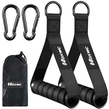 HOXWC Cable Handles Gym Equipment, Heavy Duty Resistance Band Handles, Replacement Exercise Handles for Cable Machine, Pulley System, Strength Trainer, Pull Down Workout, Home Gym Cable Attachments - color: Black