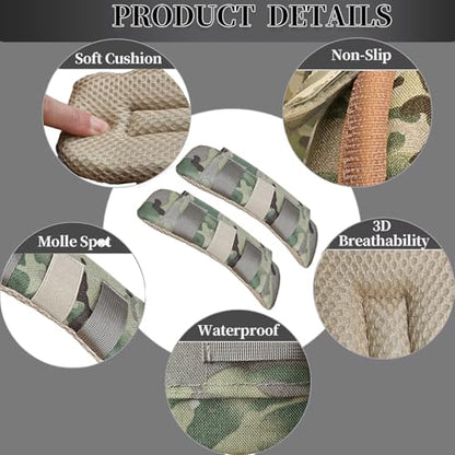 2 Pack Soft Breathable Shoulder Strap Pad guitar strap pad Tactical Vest Shoulder Pad,Mesh Pads with Tactical Gear - color: Camo