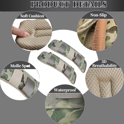 2 Pack Soft Breathable Shoulder Strap Pad guitar strap pad Tactical Vest Shoulder Pad,Mesh Pads with Tactical Gear - color: Camo