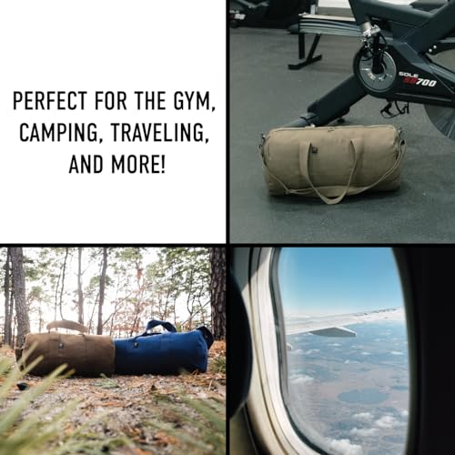 Rothco Heavy-Duty Canvas Shoulder Duffle Bag - Rugged Travel Gym Gear Equipment Bag - color: Navy Blue, size: 15 Inches