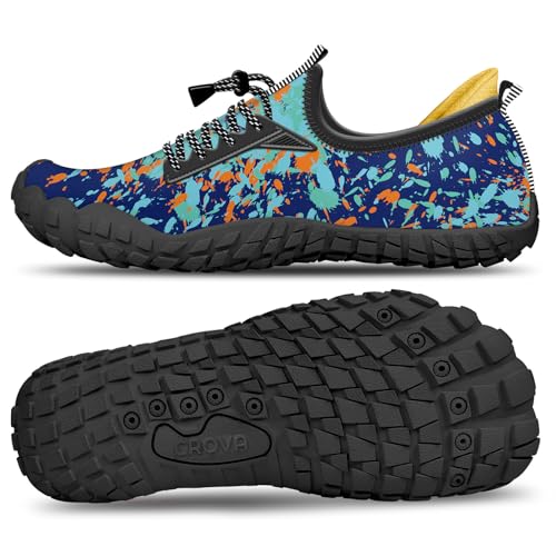Built-in Heel Grips Water Shoes for Kids Girls Boys Hiking Wide Barefoot Swim Beach Pool Big Kid - color: Magic Blue, size: 9 Toddler