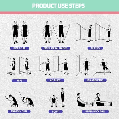 VEICK 10-150LBS Resistance Bands with Handles, Ankle Straps, Door Anchor | Accredited Lab Certified, 100% Natural Latex, Versatile for Yoga, Pilates, Strength, Home Gym - color: Macaron 2, style: 10-150LBS + 5 Loop Bands