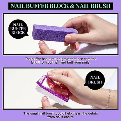 FANDAMEI Manicure and Pedicure Tools Kit, Manicure Kit, Nail Files 100/180, Nail Buffer Block, Nail Cuticle Nippers, Cuticle Pusher, Cuticle Peeler, Ingrown Toenail Tool, Toenail File, Purple - color: D-purple