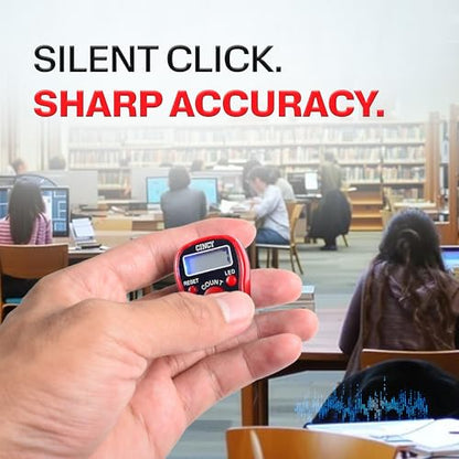 CINCY Clicker Counter with LED for Day & Night Use - Instant Reset, Accurate & Quiet, Long Battery Life - for People, Laps, Pitch, Golf, Baseball, Fish Counting, for Prayer, Everyday Prayer – 1 Pack - color: Red