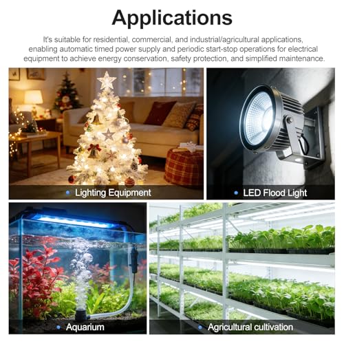 Baomain Time Switch Relay with 4 x Terminal Cable,Digital LCD Programmable Timer,110V AC Input,200-250V 16A Output,28 Programs Daily/Weekly Schedule,CN101A for Lighting and Equipment Control - size: Timer with Terminal Cable