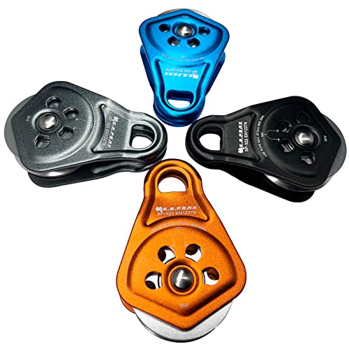 30kN Upgraded Rescue Single Pulley Sheave with Swing Plate,CE High Strength Pulley for Backyard Zipline, Climbing, Rock Rescue Lifting, Hauling, Fit Rope up to 13 mm/Holds Up to 6750lbs,Black - color: Black