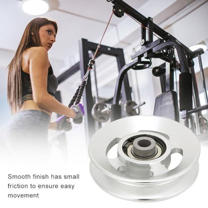Brrnoo Cable Pulley System Gym, Aluminium Alloy Fitness Pulley Pulley System Pulley Wheel Attachments Fitness Pulley Strength Training Accessory - size: Diameter 90mm