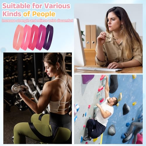 Finger Resistance Bands, Level Finger Grip Strengthener Grip Forearm Thumb Exerciser - color: Pink Series