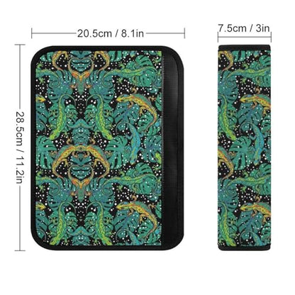 2PCS Reptiles Lizard Palm Car Seat Belt Pad Universal Fit Seat Belt Covers Cushion for Kids, Car Seats Pushchair Strollers High Chair Pushchair, Easy Install (No Tool) - color: Pattern 174