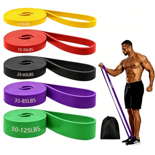 Resistance Bands, 5-Level Pull Up Assistance Bands for Working Out, Elastic Band for Exercise, Muscle Training, Full Body Training - color: 5PCS Yellow, red, black, purple, green