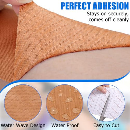 3 Rolls Kinesiology Tape, Waterproof, 3in x 5.5yd, Beige | Waterproof & Sweat-Resistant, Breathable Latex-Free Cotton, For Shoulder, Knee, Fit Sports, Workouts & Active Training - color: Beige 3in
