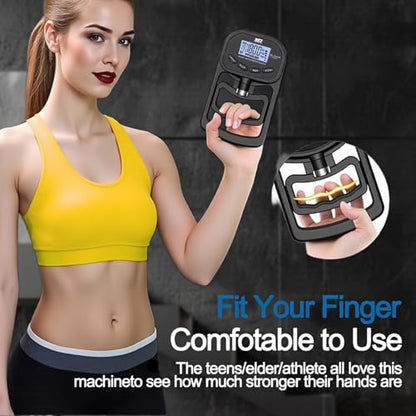 Hand Grip Strength Tester Trainer, 396lbs/180kg Hand Grip Dynamometer with LCD Display, Ideal for Sports, School, and Home Use(Battery Version)