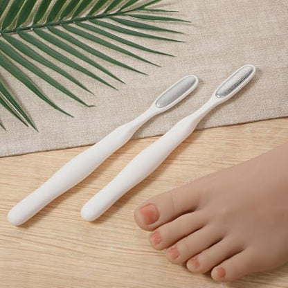2Pcs Mini Foot File Precision Callus Remover Foot Files Callus Remover Scrubber Smooth Feet Heel Scraper for Between Toes Hard Skin Pedicures Hands in Shower Cracked Feet(White) - color: White