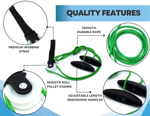LiftAid Shoulder Pulley for Physical Therapy with Exercise Guide - Improves Shoulder Strength & Range of Motion - Reduces Pain, Helps in Muscle Recovery - Physical Therapy Equipment (Green) - color: Green