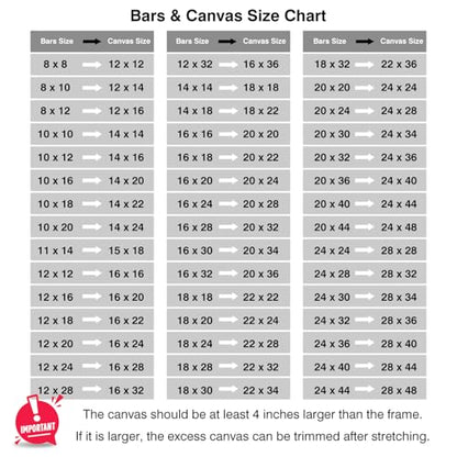 DIY Wood Canvas Stretcher Bars Kit, 1.25" Gallery Depth, 12" x 20" | Gallery wrapped canvas frame kit for oil painting and prints, sturdy wooden wall art frame, easy assembly, made in USA - size: 12"X20"