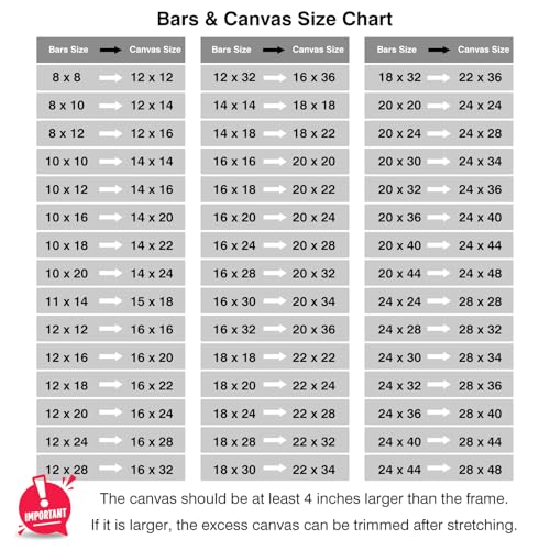DIY Wood Canvas Stretcher Bars Kit, 1.25" Gallery Depth, 12" x 24" | Gallery wrapped canvas frame kit for oil painting and prints, sturdy wooden wall art frame, easy assembly, made in USA - size: 12"x24"