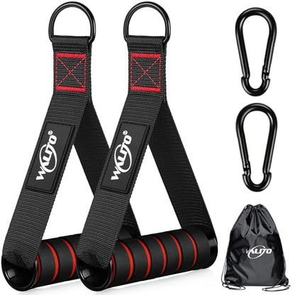 Exercise Handles, Cable Machine Handles for Gym Cable Attachments Training | 2 Pack Heavy Duty Handle with Non Slip Grip for Cable Machines, Pull Down Workouts, Resistance Bands and Home Gym Equipment - color: 1-Black Red