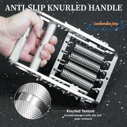 Heavy-Duty 330Lbs Grip Strengthener, 5 Spring Adjustable Hand Gripper Trainer, 304 Stainless Steel No Slip Handle for Climbing