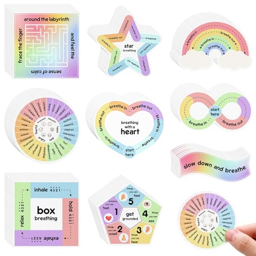 Libima 72 Pcs Anxiety Sensory Stickers Textured Stickers Fidget Mindfulness Sticker School Counselor Supplies Adult Sensory Items Anxiety Relief, 9 Styles (Rainbow Color) - color: Rainbow Color