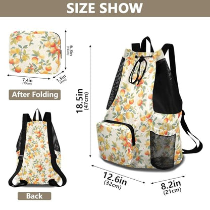 Red Yellow Fruits Women Mens Drawstring Backpack Climbing Gym Bag with Inside Pockets Cinch Sack Waterproof