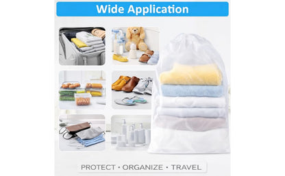 InfinitePack Large Transparent Shoe Bags for Travel, Portable Shoe Bags, Shoes Pouch Storage Organizer with Drawstring for Men & Women aClear Window Shoes Pouch with Rope - size: 10"x14"(100pcs)