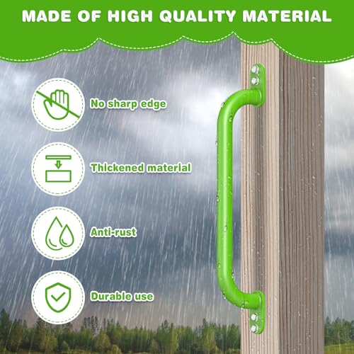 Dolibest 6 Pack 17-Inch Safety Handle, Heavy Duty Metal Safety Playground Handles, Indoor Monkey Bars, Playset Grab Handles for Kids Playhouse, Climbing Frame, Treehouse, Swing Set Accessories -Green - color: D:Green-17 Inch-6pcs