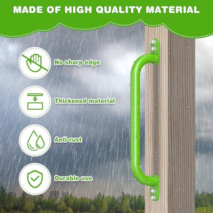 Dolibest 6 Pack 17-Inch Safety Handle, Heavy Duty Metal Safety Playground Handles, Indoor Monkey Bars, Playset Grab Handles for Kids Playhouse, Climbing Frame, Treehouse, Swing Set Accessories -Green - color: D:Green-17 Inch-6pcs