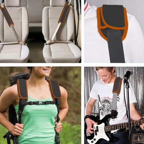 Ultra Thick & Breathable Universal Shoulder Pad Cushion for Bag - Long & Comfort - color: Gray&orange