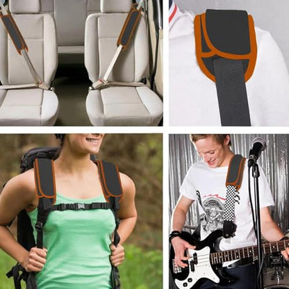 Ultra Thick & Breathable Universal Shoulder Pad Cushion for Bag - Long & Comfort - color: Gray&orange