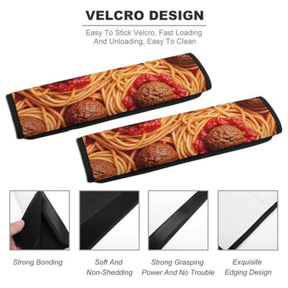 2 Pack Tomato Spaghetti Italian Pasta Food Seat Belt Cover Universal Fit Shoulder Protector for Adults and Children, Most Cars, Comfortable Driving - color: Pattern 258