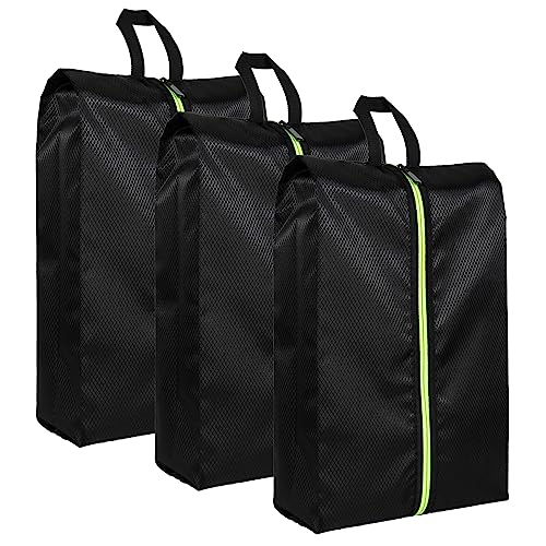 Shoe Bags for Travel - Set of 3 Pack Large Capacity Oxford Fabric Shoe Bags, Multi-Functional Dust-Proof and Waterproof Men & Women Travel Shoe Bag(Black) - color: Black