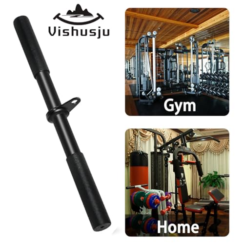 Pulldown Straight Bar Rotating Steel with Rubber Grips LAT Pull Down Handle for Pulley Cable Machine Triceps Training Rowing Machine Attachment for Home Gym Strength Exercise