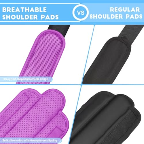 ZINZ 2-Pack Universal Shoulder Pad with Ultra thick Cushion for Bag Luggage Bag Crossbody, Plus Long & Anti-Slip & Breathable,Purple-2Pack - color: Purple-2pack