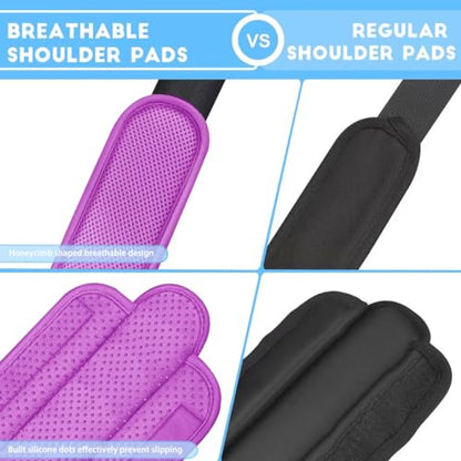 ZINZ 2-Pack Universal Shoulder Pad with Ultra thick Cushion for Bag Luggage Bag Crossbody, Plus Long & Anti-Slip & Breathable,Purple-2Pack - color: Purple-2pack