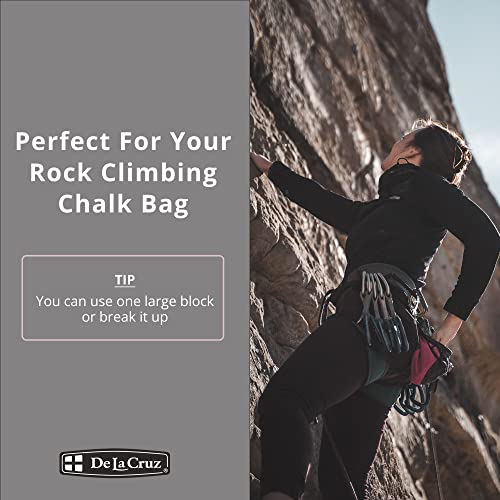 De La Cruz Magnesium Carbonate Gym Chalk - Weightlifting, Gymnastics and Rock Climbing Chalk - style: 48 Block