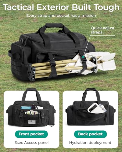BAGSMART 4-IN-1 Gym Bag for Women Men, TSA Duffle Bag for Travel | With Shoe Compartment & Wet Pocket, 22L/30L/38L Tactical Backpack with 40oz Water Bottle Holder, Lightweight, Water-resistant - color: Olive Drab